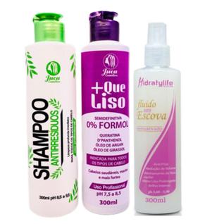 Progressiva +Que Liso Matizadora Organica 300ml + Shampoo 300ml e Fluido Pré Escova Mairib