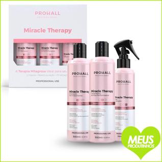 Prohall Miracle Therapy Kit com Shampoo/Realinhamento/Spray