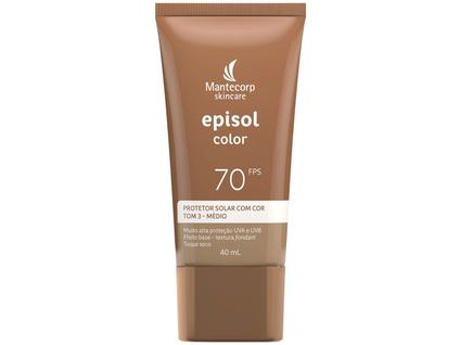 Protetor Solar Facial Episol Color Tom 3 Médio FPS70 40mL
