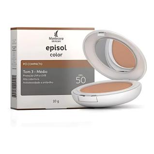 Protetor Solar Pó Compacto Episol Tom 3 Médio Fps 50 10g