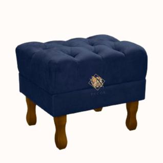 Puff Retro Clássico Suede Capitone Sala Quarto Penteadeira