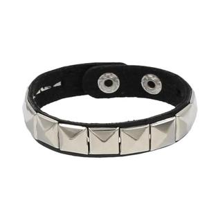 Pulseira De Couro PU Preta Feminina Com Rebites Pontiagudos Estilo Punk Boho Emo, Joia Gót