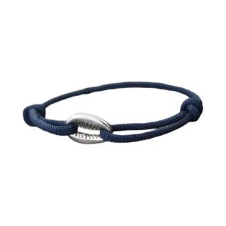 Pulseira De Macramê Ajustável Para Homens, Corda Trançada Com Concha Preta, Estilo Surfist