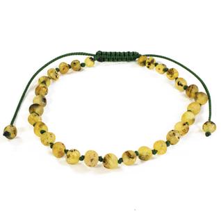 Pulseira e Tornozeleira Regulável (18cm) Âmbar Báltico Verde Claro Não Polido