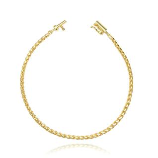 Pulseira Estilosa de Ouro 24K Unissex 2,5mm Banhada a Ouro