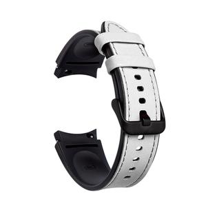 Pulseira Exclusiva de Silicone com Couro para Galaxy Watch4 Watch 4 Watch5 Watch 5 Pro - B