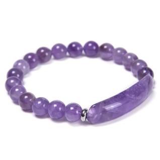 Pulseira Tiger Eye Stone com barra de madeira e detalhes em prata