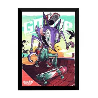 Quadro Arte Decoração Skate Raposa Maluca 42x29cm