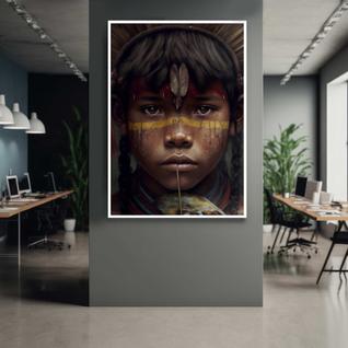 Quadro com Moldura 130x90 India Selva Amazonica Brasil Decorativo Grande Sala Quarto Hall 