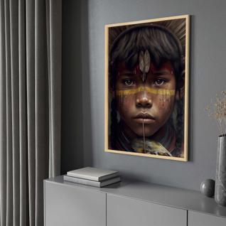 Quadro com Moldura 130x90 India Selva Amazonica Brasil Decorativo Grande Sala Quarto Hall 