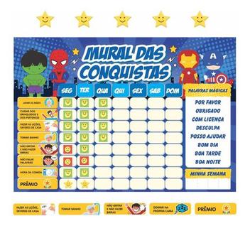 Quadro De Rotina Diária Infantil Incentivo Herois Atividades