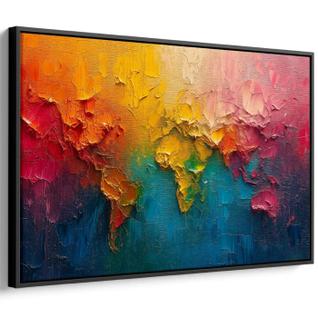 Quadro decorativo Mapa Mundi das Paletas de Sonhos Coloridos - Art Canvas