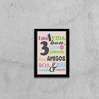 Quadro Receita Para Uma Vida Boa 33x24cm - com vidro