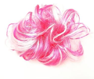 Rabicó Cabelo Sintético Pink e Branco  13cm Aprox.