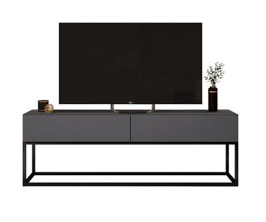 Rack Para Sala de Estar Eros 1,40m Com Puxadores Modernos em Cava Pés Estilo Industrial Mo