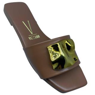 Rasteira Vizzano Detalhe Dourado Chique Elegante - 42225