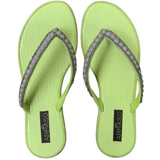 Rasteirinha de Dedo Amarelo Neon Beachwere com Detalhes em Perola nas Tirar - ARRASO
