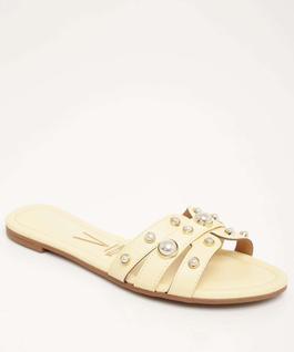 Rasteirinha Feminina Tiras Pérolas Sintéticas Vizzano-64056