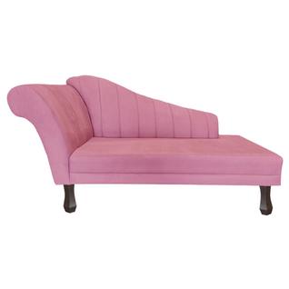 Recamier Divã Para Sala Cecilia Pés Retro Tabaco 1.60cm Suede Rosa Barbie -  INCASA DECOR
