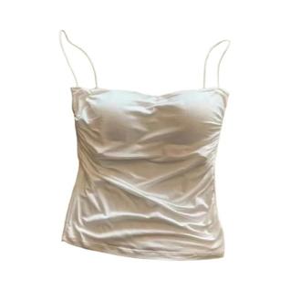 Regata Feminina com Alça Espaguete e Sutiã Embutido - Casual, Verão, Estilo Coreano