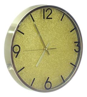 Relógio De Parede 30 Cm Analógico Glitter Silencioso Sala Escritório Decoração 084