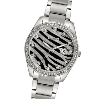 Relógio de Pulso Feminino Mondaine Animal Print Zebrado com Pulseira de Aço Inoxidavel Pra