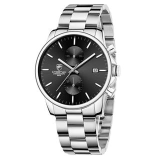 Relógio GOLDEN HOUR, cronógrafo masculino, quartzo, aço inoxidável