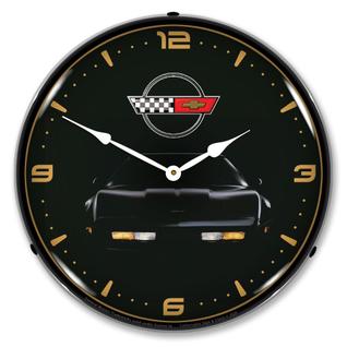 Reloj de Pared Coleccionable con Letrero y Reloj LED Iluminado C4 Corvette