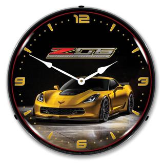 Reloj de Pared Coleccionable y Cartel C7 Corvette Z06 con Luz LED