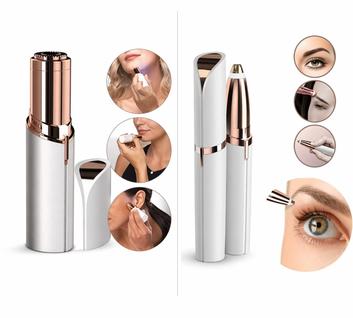 Removedor de Pelos Facial Elétrico e Aparador de Sobrancelha Detalhador Kit Portátil Femin
