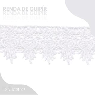 Renda De Guipír Chl-436 - Peça Com 13,7 Metros- Branco - Nº: 101 - Nybc