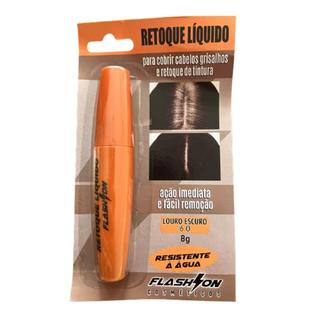 RETOQUE LIQUIDO FLASH ON 6.0 LOURO ESCURO 8G - Cobertura de Cabelos Grisalhos