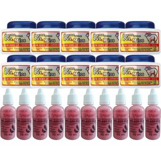 Revenda Atacado Kit Pés e Mãos 10 Gotinha 10 Creme Sebo de Carneiro Para Hidratar Amaciar 