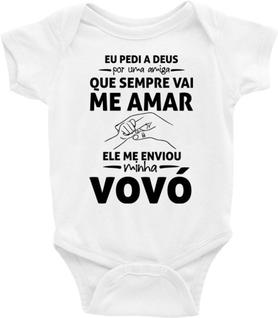 Roupa Body Bebê Infantil Vovó é uma amiga que vai sempre me amar