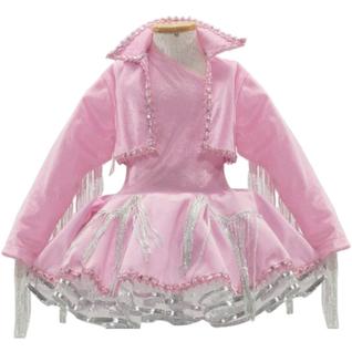 Roupa Boiadeira Ana Castela Adulta de Luxo Jaqueta Com Franja e Vestido Rosa P 36 - 38