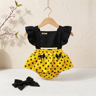 Roupa De Bebê Menina Romper Temático Vermelho Amarelo E Preto Festa Aniversário