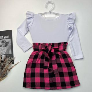 Roupa Juvenil Country Body Inverno Saia Xadrez Look Junino Conjunto Adolescente Estiloso C