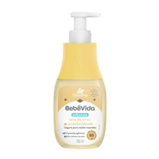 Sabonete Líquido Bebê Vida Davene Leite de Arroz 200ml Hipoalergênico Delicado para Recém-