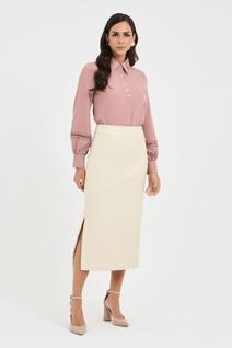 Saia Areia Lápis Midi De Material Sintético