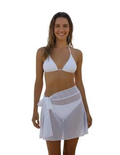 Saia Curta Transparente Blogueira Saída Praia Feminina Adulto Soltinha Verão Piscina Taman