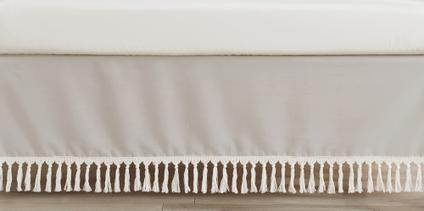 Saia de berço Sweet Jojo Designs Boho Bohemian Taupe Linen