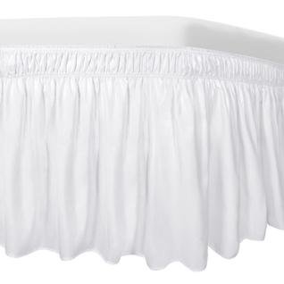 Saia de cama fácil de usar para cama de solteiro/de casal, branca suspensa de 14 polegadas