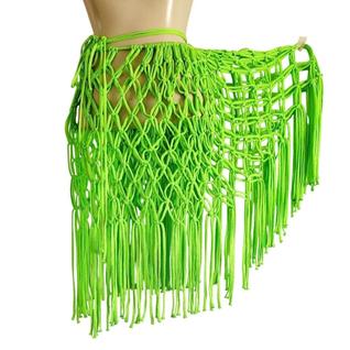 Saia de Franjas em Macramê Verde