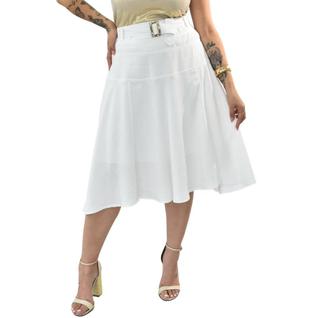 Saia Evasê Midi Tecido De Viscose Plus Size 42 Ao 52