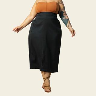 Saia Feminina Midi Plus Size Evangélica Cintura Alta Tendência