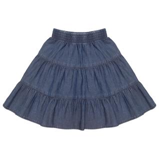 Saia Infantil Look Jeans Babado Jeans