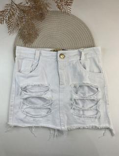 Saia Jeans Curta Branca Michele Collection Ref. ARIENE