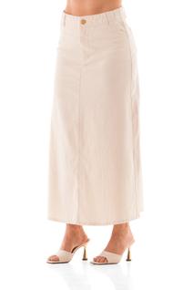 Saia Jeans Feminina Arauto Evasê Natural