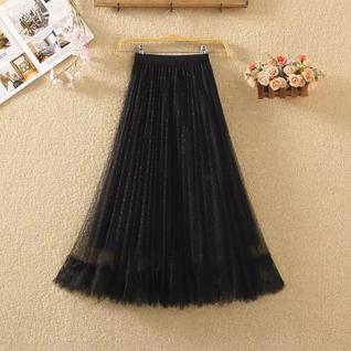 Saia Maxi Plissada De Tule Rosa De Cintura Alta Para Mulheres, Moda Coreana 2023, Saia Tut