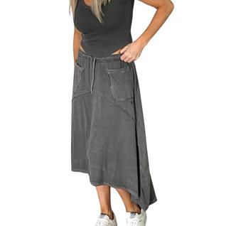 Saia Midi de Malha  Estonada - 100% algodão